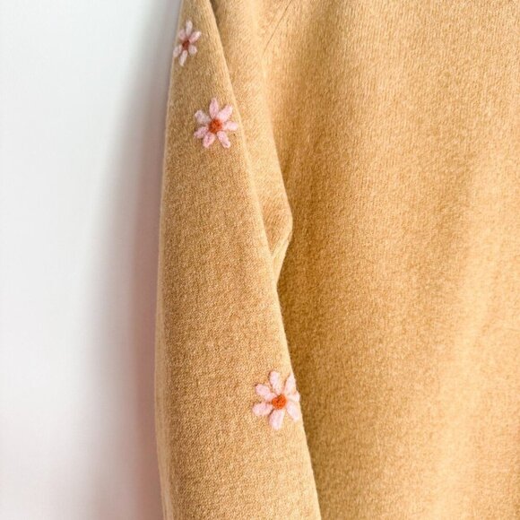 Vintage Harry Rosen by Alan Paine Lambswool Floral Embroidered Cardigan S - Picture 11 of 11